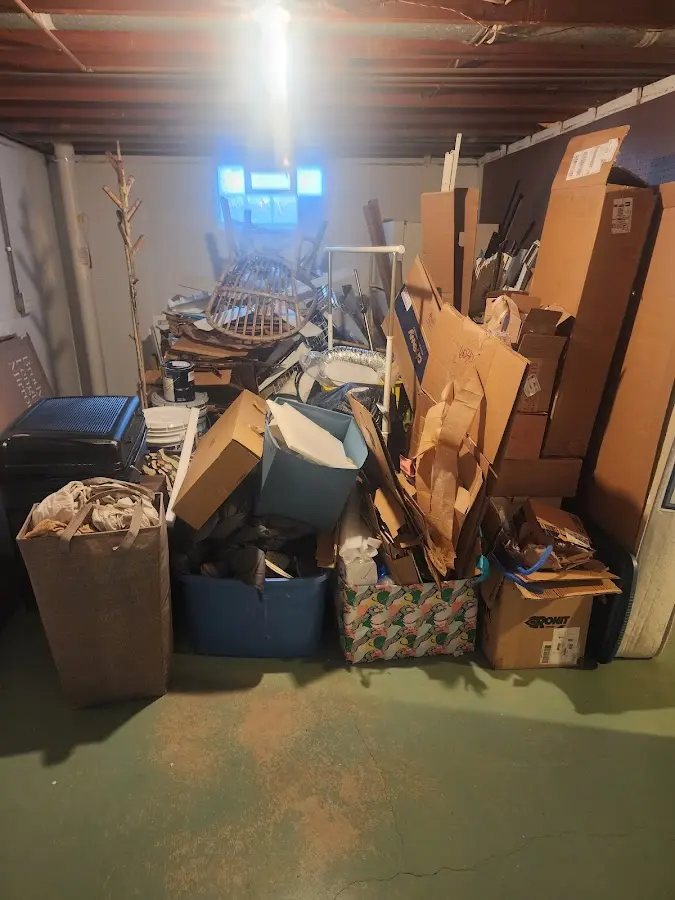 Roll-off dumpster container at job site for 6 Yard Dumpster Rental in Atlanta